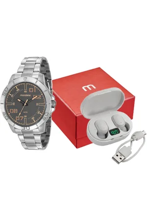 Mondaine Kit Relógio Masculino Robusto Com Fone Bluetooth