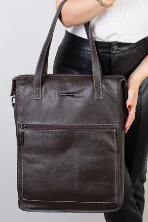 Andrea Vinci Bolsa Para Notebook Couro Liso Grafite Sandra