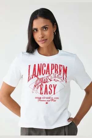 LANCA PERFUME Camiseta Reta New Baby Look Branca