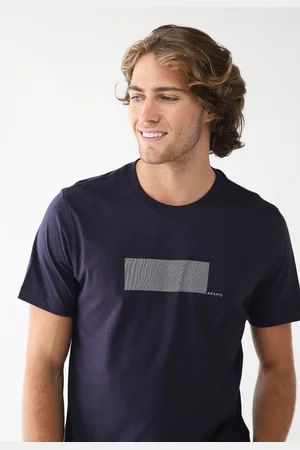 Aramis Camiseta Reta Estampa Azul-Marinho