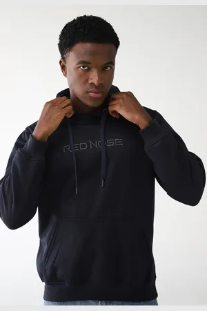 Red Nose Blusa de Moletom Flanelada Fechada Helanca Com Capuz Azul-Marinho