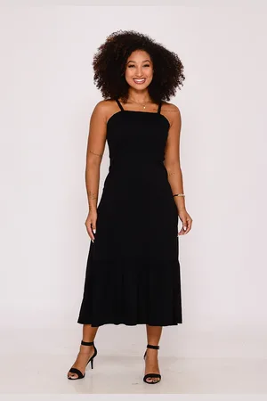 BBonnie Vestido Midi com Babado na Barra Emanuelly