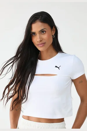 PUMA Camiseta Ajustada Wardrobe Cut Out Baby Tee Branca