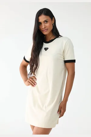 LANCA PERFUME Vestido Curto T Dress Logo Off-White