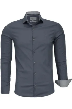 Amil Camisa Social Manga Longa Lisa com Elastano Exclusivo Chumbo