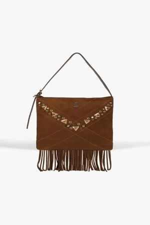 Schutz Bolsa Mally Tiracolo Pequena Franjas Marrom Pecan Brown