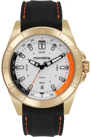 Mondaine Relógio Masculino Dourado Pulseira de Silicone