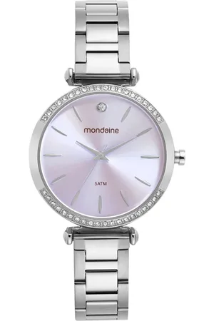 Mondaine Relógio Feminino Cristais Mostrador Roxo
