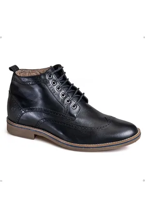 RAFARILLO Bota Coturno Masculina Couro Aumenta Altura