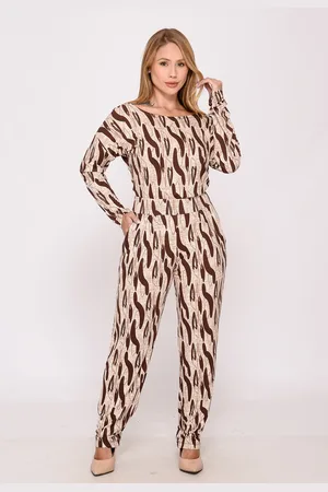 BBonnie Macacão M/L Decote Canoa Maitê Estampa