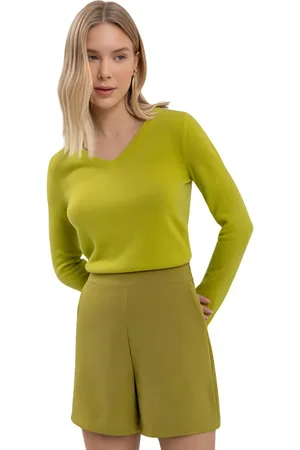 LEZ A LEZ Blusa Feminina Básica Manga Longa Tricot
