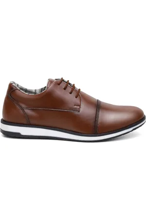 Dhl Calçados Sapato Oxford Derby Masculino com Cadarço Marrom