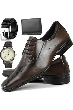 Dhl Calçados Sapato Oxford Clássico Masculino + Relógio + Cinto + Carteira