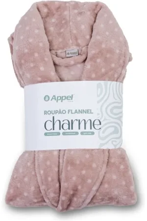 Appel Roupao Adulto Microfibra Flannel Poa Blush
