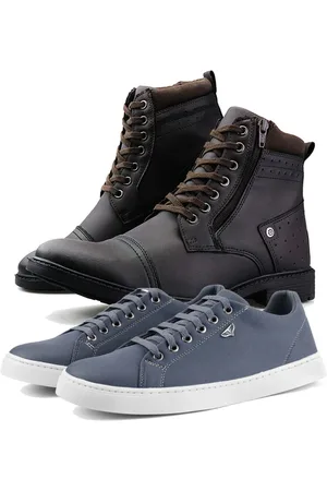 Dhl Calçados Bota Casual Dhl Zíper e Sapatênis Casual Masculino Grafite