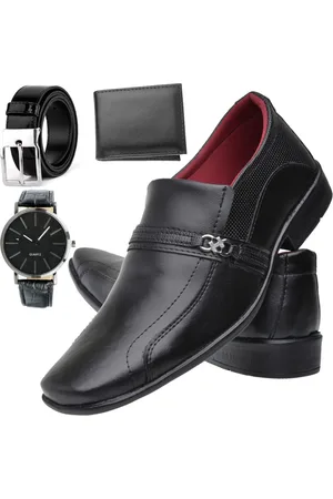 Dhl Calçados Kit Sapato Social Masculino + Cinto + Carteira + Relógio