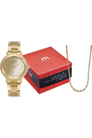Mondaine Kit Relógio Feminino Espelhado com Colar