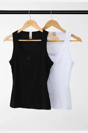 Colcci Kit 2pçs Regata Canelada Ajustada Logo Branca