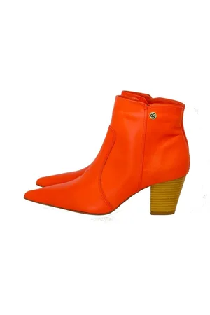 Spinelli Bota Feminina Bico Fino Cano Curto Couro Salto 6 cm