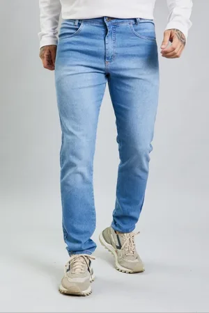 Lemier Jeans Calça Jeans Slim Fit Masculina Lavagem Clara Lemier Collection