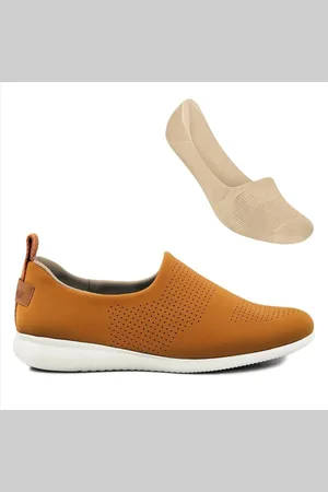 USAFLEX Tênis Feminino Slip-On Conforto AF0607 + Meia Selene Sapatilha Invisível 7760.001