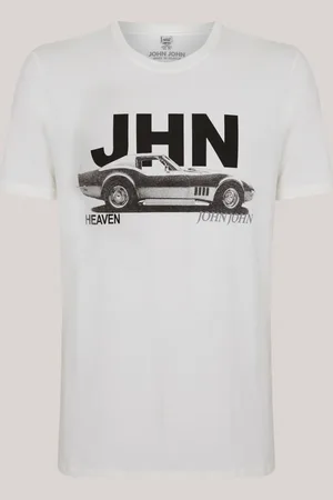 John John Camiseta Regular Car In25 Off White Masculino
