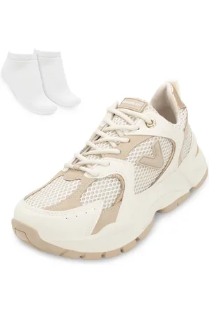 VIA MARTE Tênis Casual e Meia VM25-14001 -Creme