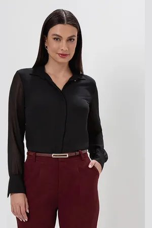 Principessa Camisa Manga Longa Preta Tiara