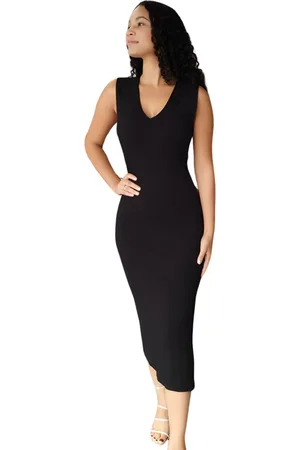 Forum Vestido Canelado Gola V