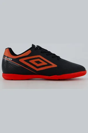 Umbro Chuteira Adamant Top Speed Futsal Juvenil Preta e Vermelha