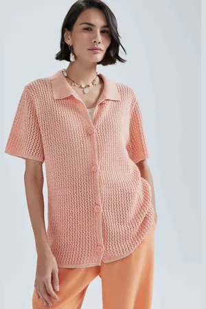 Hering Camisa Feminina Manga Curta Em Tricô