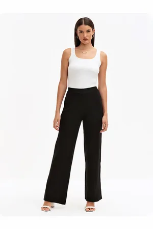 Principessa Calça Wide Leg de Tricot Preta Ducilene