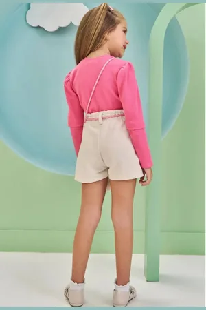 Kukiê Infantil - Conjunto de Blusa e Short Saia (acompanha Bolsa) 81089