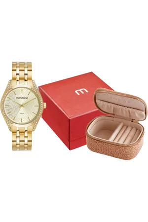 Mondaine Kit Relógio Feminino Estampa Delicada Porta-Jóias