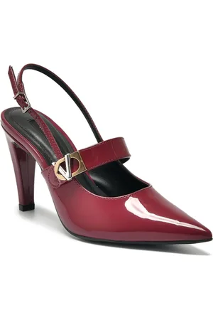 VIA MARTE Sapato Scarpin Nanda Manu Bico Fino Slingback Conforto Vinho