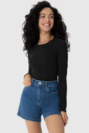 Malwee Blusa Básica Feminina Decote Redondo Em Cotton Light