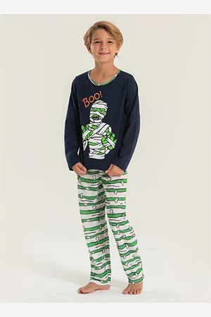 Molekada Pijama Longo Menino Marinho Blusa e Calça Mumia
