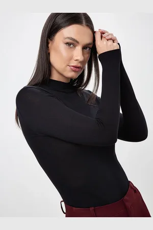 Principessa Blusa Manga Longa Segunda Pele Preta Taina