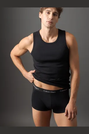 Calvin Klein Kit 2 Regatas Masculina Ribana Calvin Klein Underwear - Preto / Branco