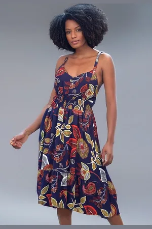 Amazonia Vital Vestido Midi Alça Fina Estampado
