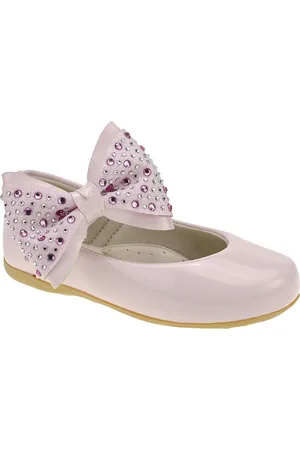 B2A kids Infantil - Sapatilha Menina Casual Batizado Confortável Laço de Glitter é Strass