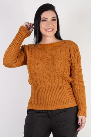 Enluaze Blusa Feminina De Malha Gola Canoa 60016