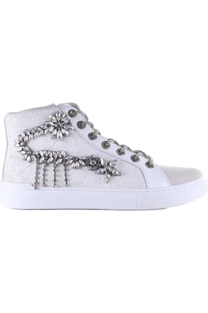 Zariff Tênis Feminino Cano Alto com Pedrarias Glw170 Branco