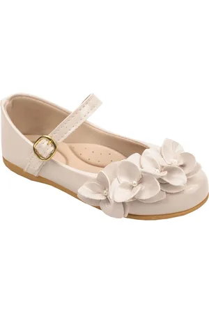 B2A kids Infantil - Sapatilha Festa Menina Confortável Arranjo de Flor Casual Holografica 2031 - Off White