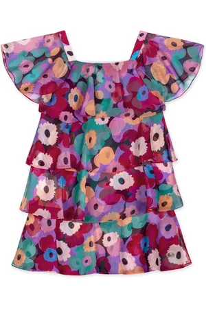 Lilica Ripilica Infantil - Vestido Floral Manga Curta Feminino Lilica