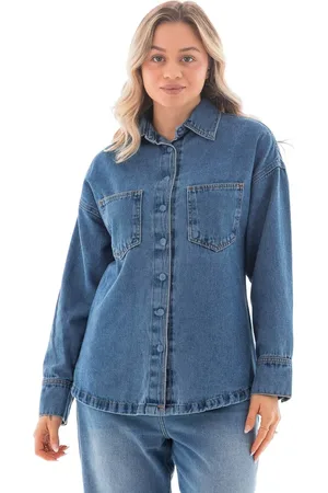 ARAUTO JEANS Camisa Jeans Feminina Arauto Oversized