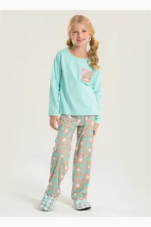 Molekada Pijama Longo Menina Blusa e Calça Ursinha Carinhosa