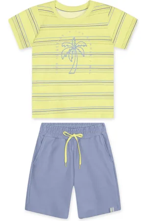 Marisol Infantil - Conjunto Curto Listrado Masculino