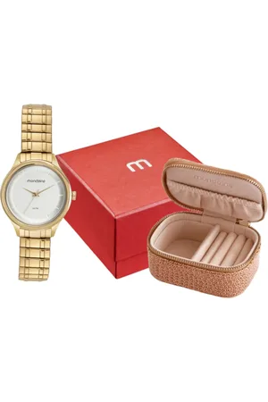 Mondaine Kit Relógio Feminino Minimalista com Porta-Jóias