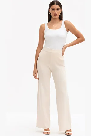 Principessa Calça Wide Leg de Tricot Aveia Ducilene